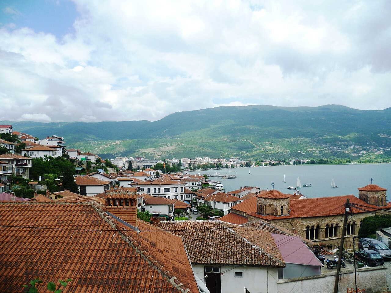 Blick vom Ohrid über den Ohridsee
